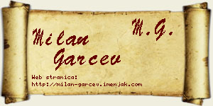 Milan Garčev vizit kartica